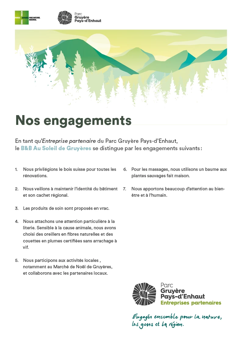 Liste des engagements - Soleil Gruyères