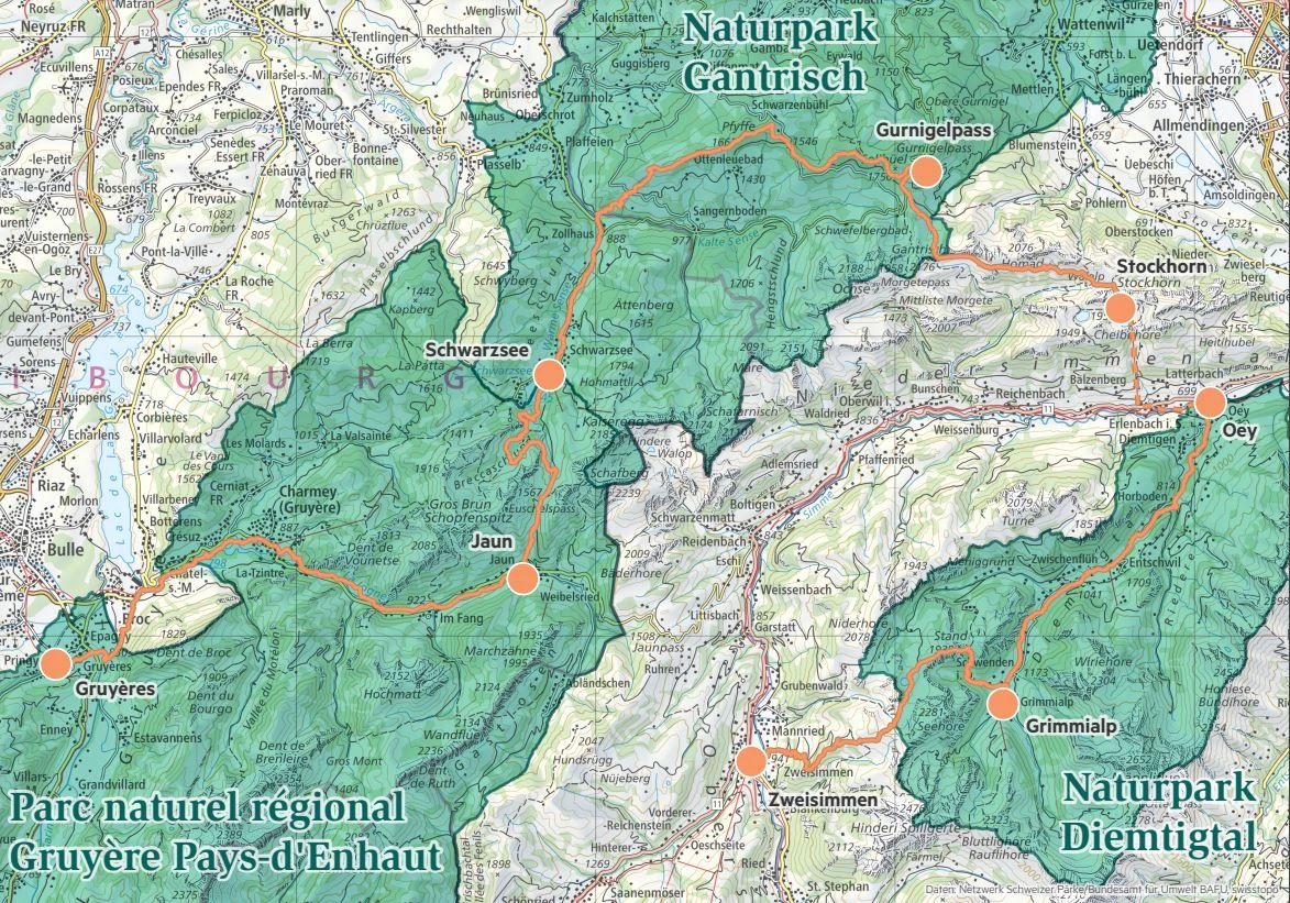 Tour des 3 parcs carte