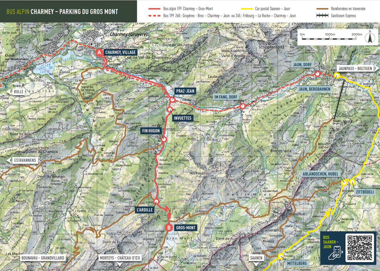 Carte Bus Charmey-Gros Mont 2025