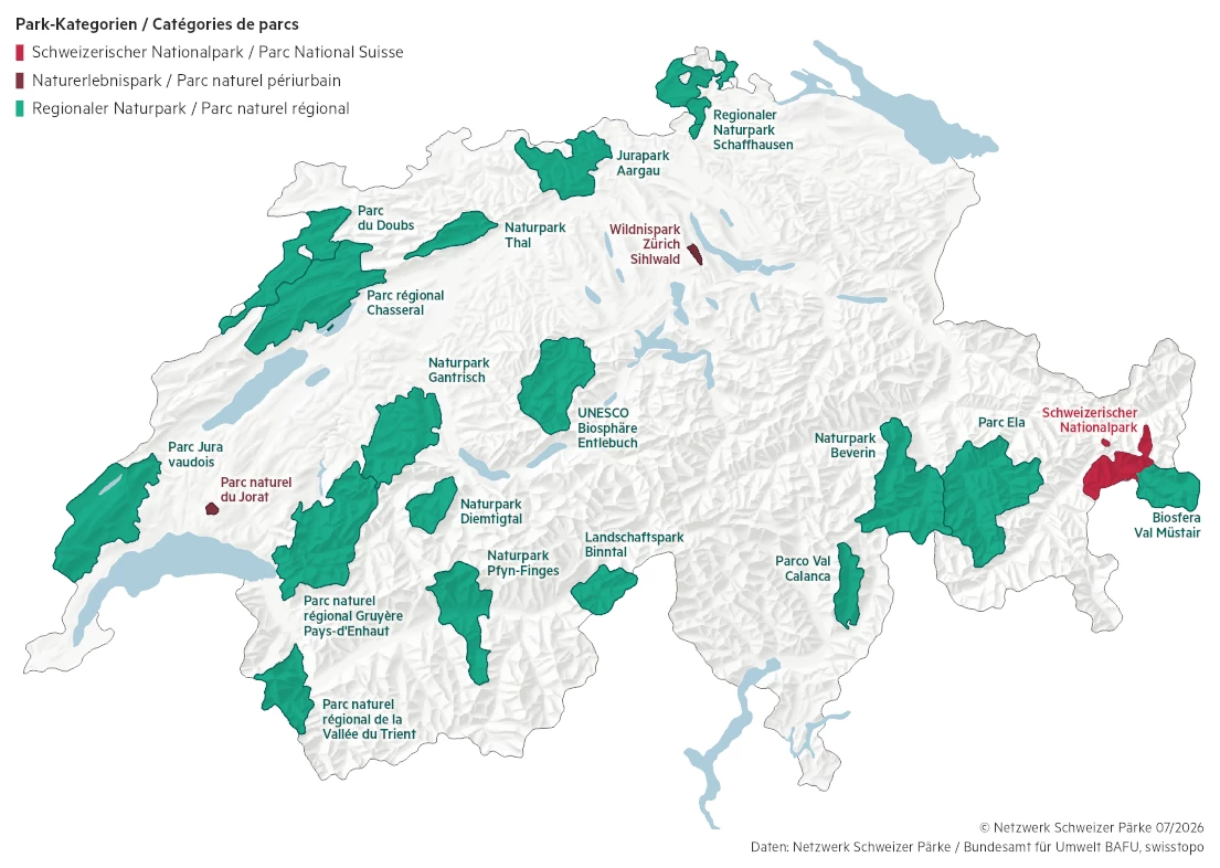 Carte parcs suisses 2026